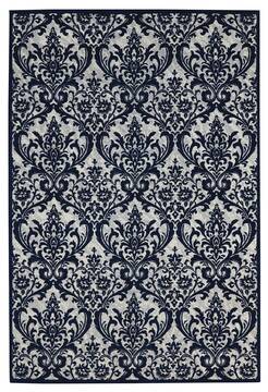 Nourison Damask Beige Rectangle 5x7 ft Polyester Carpet 97344
