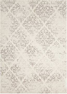 Nourison Damask Beige Rectangle 5x7 ft Polyester Carpet 97350