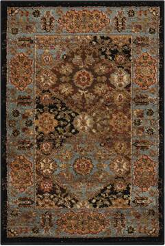 Nourison Delano Black Rectangle 2x3 ft Polypropylene Carpet 97422