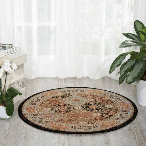 Nourison Delano Black Round 34 X 34 Area Rug 805-97425 Image 3