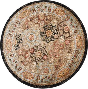 Nourison Delano Black Round 3'4" X 3'4" Area Rug  805-97425