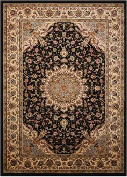Nourison Delano Black Rectangle 5x7 ft Polypropylene Carpet 97443