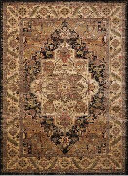 Nourison Delano Black Rectangle 4x6 ft Polypropylene Carpet 97456