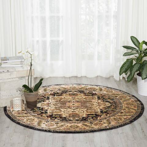 Nourison Delano Black Round 53 X 53 Area Rug 805-97458 Image 3
