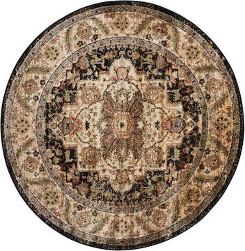 Nourison Delano Black Round 5'3" X 5'3" Area Rug  805-97458