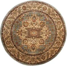 Nourison Delano Blue Round 5'3" X 5'3" Area Rug  805-97466