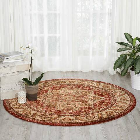 Nourison Delano Red Round 53 X 53 Area Rug 805-97474 Image 3