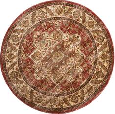 Nourison Delano Red Round 5 to 6 ft Polypropylene Carpet 97474