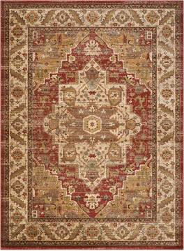 Nourison Delano Red Rectangle 8x11 ft Polypropylene Carpet 97477