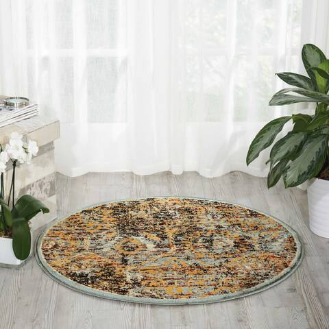 Nourison Delano Blue Round 34 X 34 Area Rug 805-97481 Image 3