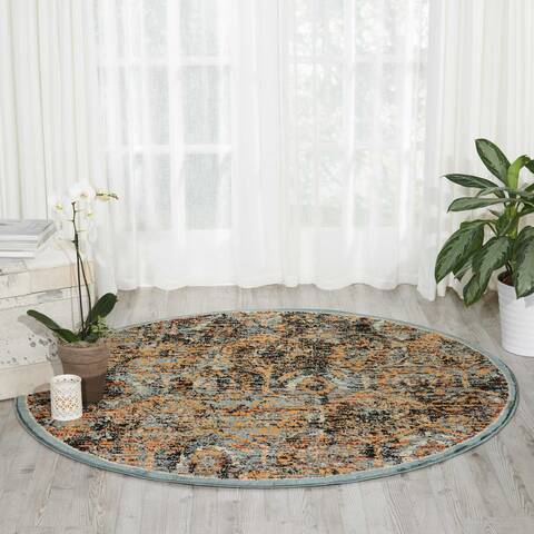Nourison Delano Blue Round 53 X 53 Area Rug 805-97482 Image 3
