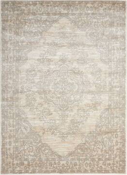 Nourison Euphoria White Round 4 ft and Smaller Polypropylene Carpet 97768