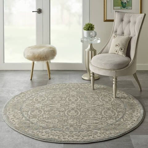 Nourison Euphoria Grey Round 34 X 34 Area Rug 805-97780 Image 3