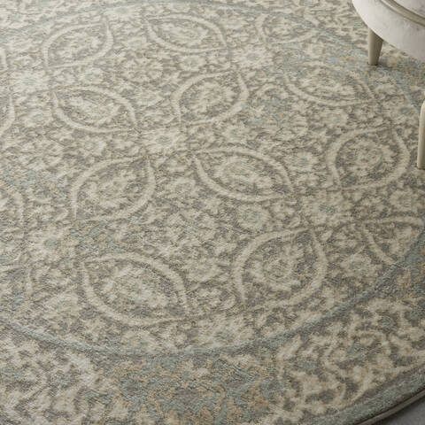 Nourison Euphoria Grey Round 34 X 34 Area Rug 805-97780 Image 4