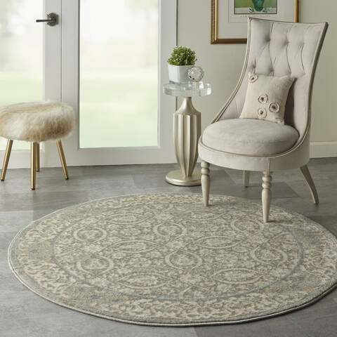 Nourison Euphoria Grey Round 34 X 34 Area Rug 805-97780 Image 6