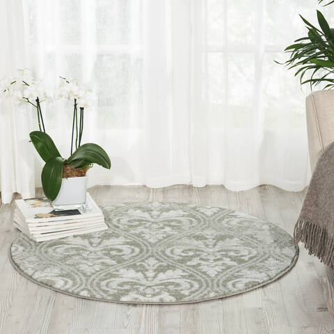 Nourison Euphoria Grey Round 34 X 34 Area Rug 805-97788 Image 3