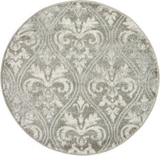 Nourison Euphoria Grey Round 4 ft and Smaller Polypropylene Carpet 97788