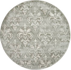 Nourison Euphoria Grey Round 5 to 6 ft Polypropylene Carpet 97789