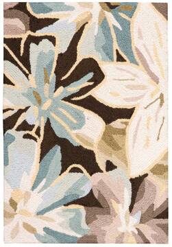 Nourison Fantasy Brown Rectangle 2x3 ft Polyester Carpet 97969