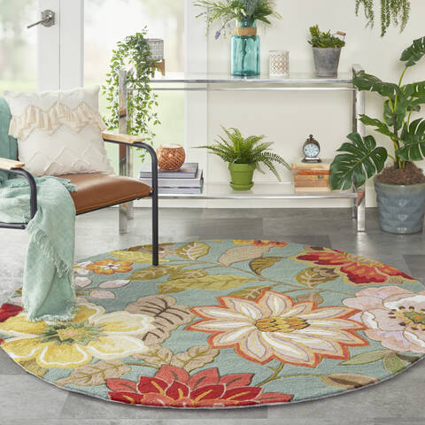 Nourison Fantasy Blue Round 56 X 56 Area Rug 805-97998 Image 3