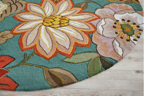 Nourison Fantasy Blue Round 56 X 56 Area Rug 805-97998 Image 5