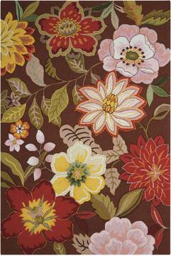 Nourison Fantasy Brown Rectangle 5x8 ft Polyester Carpet 98005