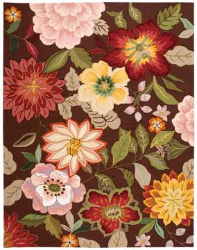 Nourison Fantasy Brown Rectangle 8x10 ft Polyester Carpet 98006