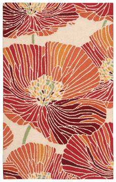 Nourison Fantasy Orange Rectangle 2x4 ft Polyester Carpet 98069
