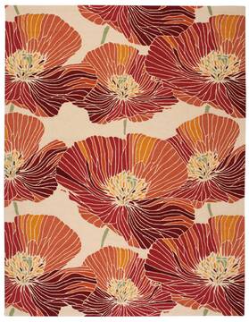 Nourison Fantasy Orange Rectangle 8x10 ft Polyester Carpet 98072