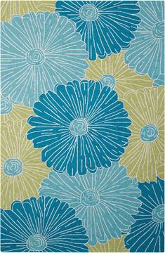 Nourison Fantasy Blue Rectangle 8x10 ft Polyester Carpet 98084