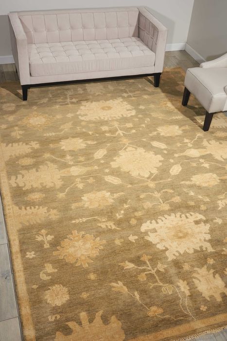 Nourison Grand Estate Green 99 X 139 Area Rug 99446081704 805-98306 Image 1