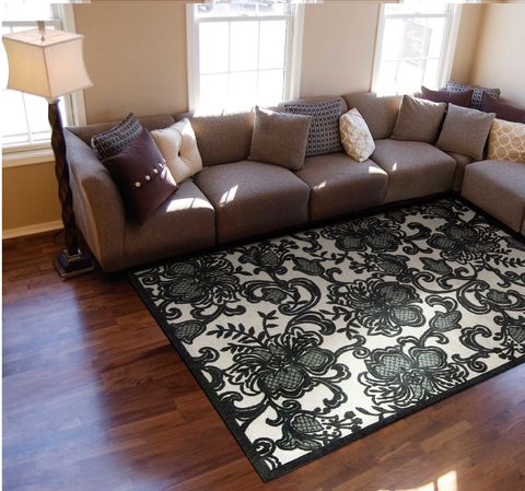 Nourison GRAPHIC ILLUSIONS Grey 79 X 1010 Area Rug 99446117823 805-98330 Image 1