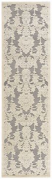 Nourison GRAPHIC ILLUSIONS Grey Runner 2'3" X 8'0" Area Rug 99446117892 805-98352