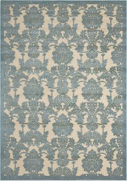 Nourison GRAPHIC ILLUSIONS Blue Rectangle 5x7 ft acrylic Carpet 98364