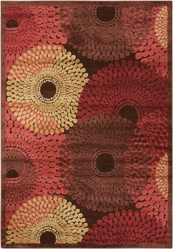 Nourison GRAPHIC ILLUSIONS Brown Rectangle 2x3 ft acrylic Carpet 98371