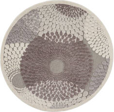 Nourison Graphic Illusions Grey Round 5'3" X 5'3" Area Rug  805-98382