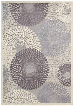 Nourison Graphic Illusions Grey Rectangle 5x7 ft Polypropylene Carpet 98383
