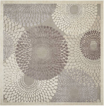 Nourison Graphic Illusions Grey Square 6'7" X 6'7" Area Rug  805-98384