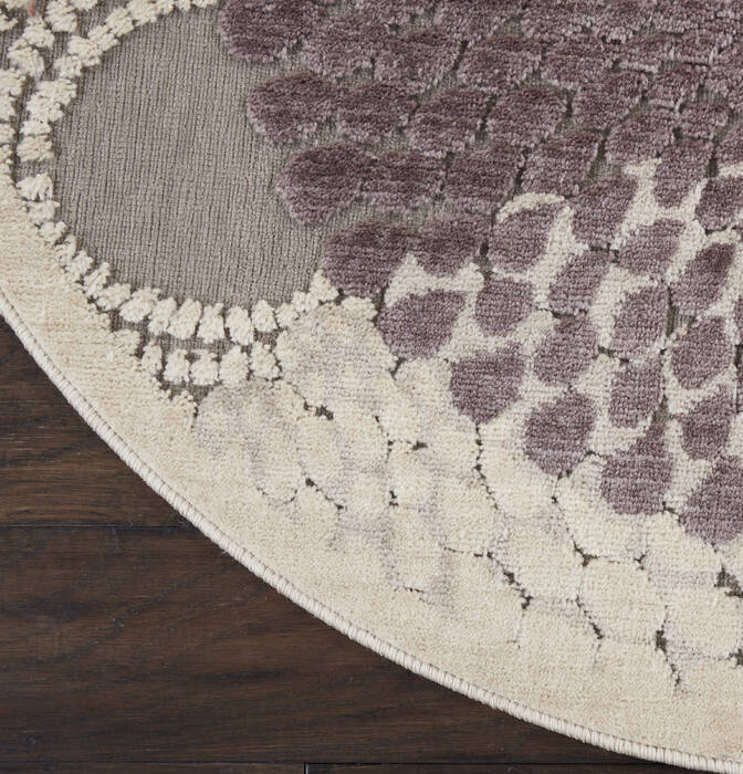Nourison Graphic Illusions Grey Round 79 X 79 Area Rug 805-98387 Image 1