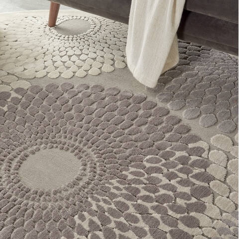 Nourison Graphic Illusions Grey Round 79 X 79 Area Rug 805-98387 Image 4