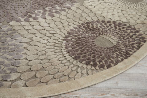 Nourison Graphic Illusions Grey Round 79 X 79 Area Rug 805-98387 Image 5