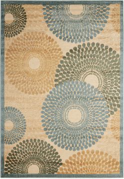 Nourison Graphic illusions Blue Rectangle 8x11 ft Acrylic Carpet 98407