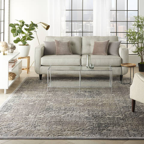 Nourison Graphic Illusions Grey 79 X 1010 Area Rug 805-98466 Image 3