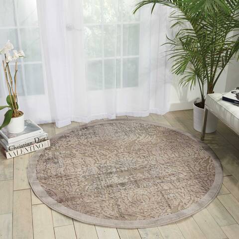 Nourison Graphic Illusions Grey Round 79 X 79 Area Rug 805-98467 Image 3