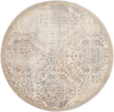 Nourison Graphic Illusions Beige Round 5'3" X 5'3" Area Rug  805-98472