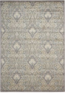 Nourison GRAPHIC ILLUSIONS Grey Rectangle 5x7 ft acrylic Carpet 98510