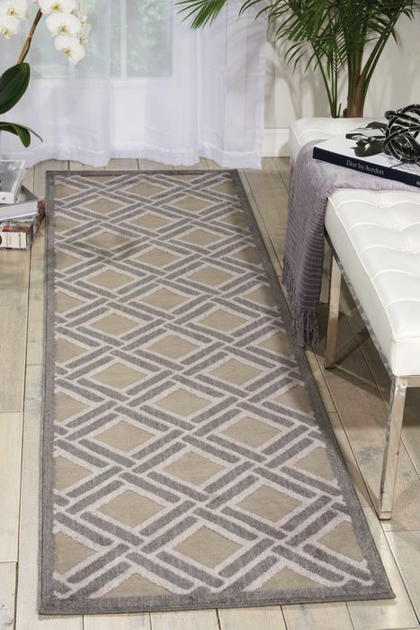 Nourison GRAPHIC ILLUSIONS Grey Runner 23 X 80 Area Rug 99446160584 805-98593 Image 1