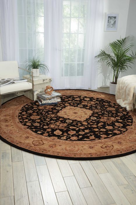 Nourison HERITAGE HALL Black Round 90 X 90 Area Rug 99446255389 805-98686 Image 1