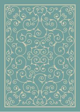 Nourison Home & Garden Blue Rectangle 10x13 ft Polyester Carpet 98808