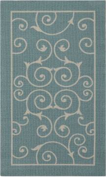 Nourison Home & Garden Blue Rectangle 2x4 ft Polyester Carpet 98809